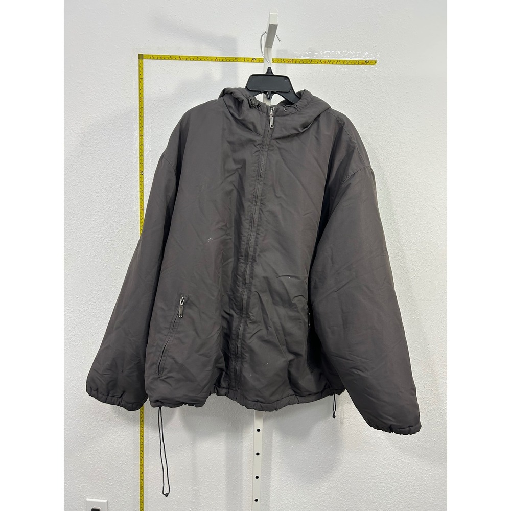 Athletic Works Mens 2XL Charcoal Gray Hooded Fleece Lined PufferJacket AW3704008